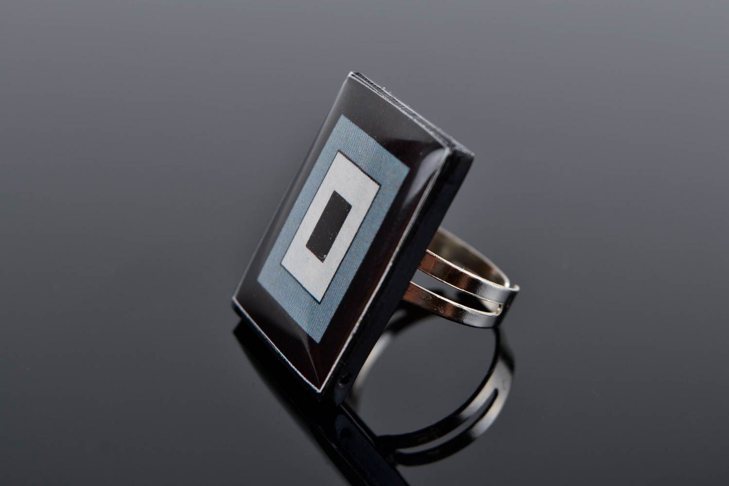 Кольцо ручной работы кольцо для девушек украшение из полимерной глины крупное фото 1