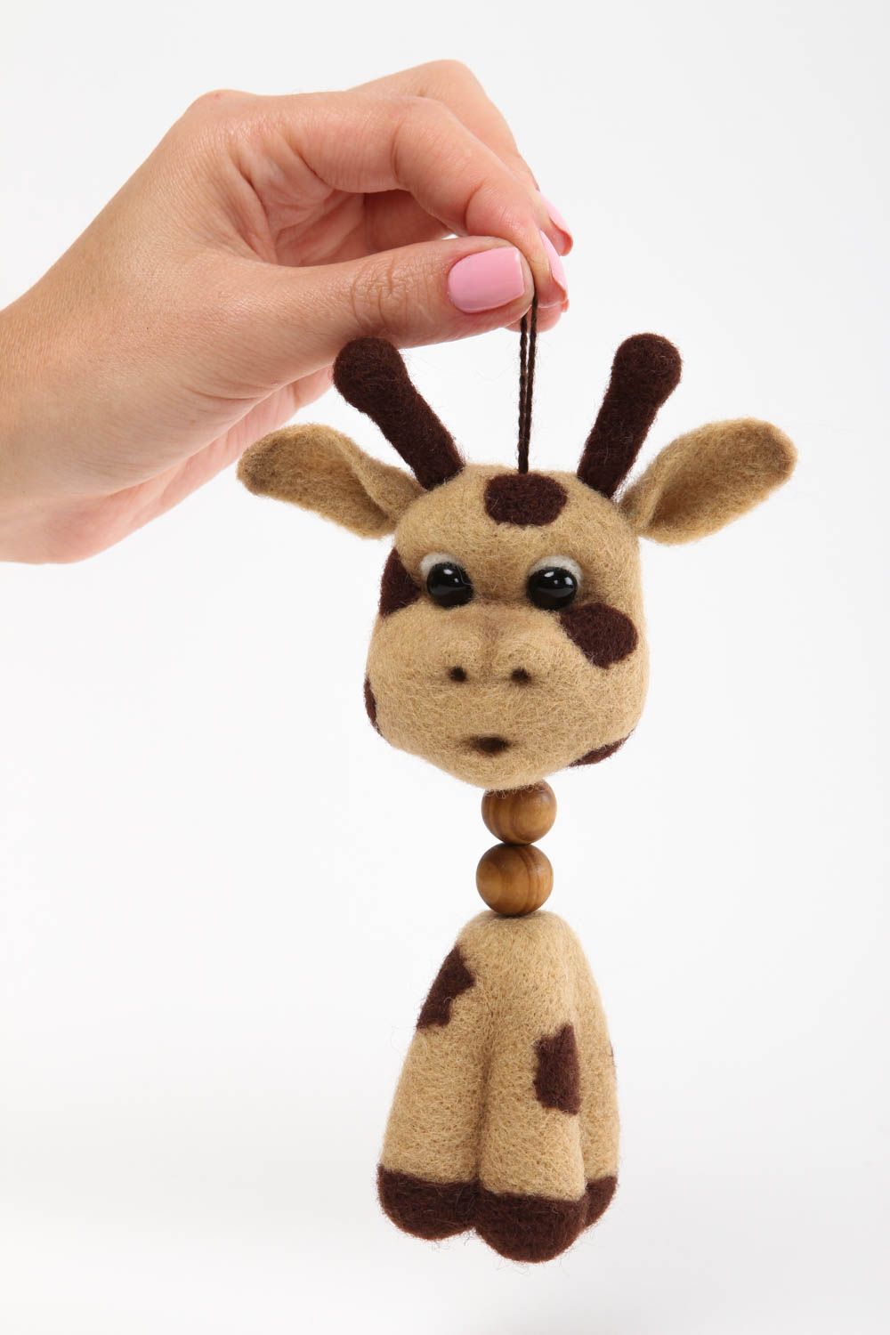 Handmade Tier gefilzt natürliches Spielzeug Geschenk Idee Giraffe für Kinder foto 5