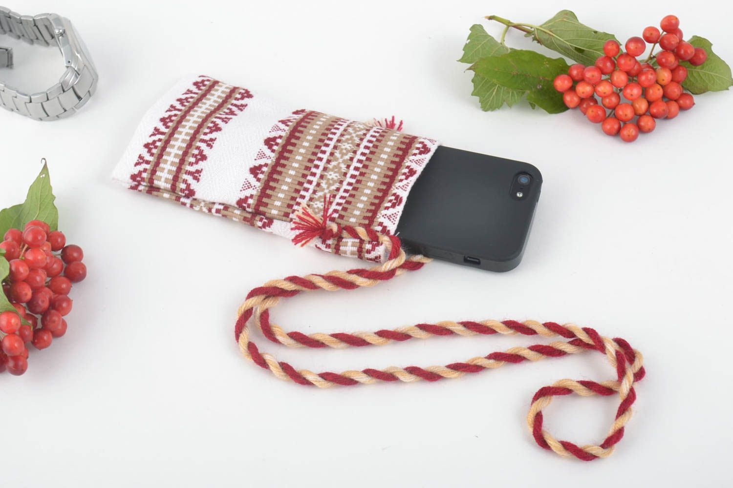 Beautiful handmade fabric cell phone case gadget case design fashion accessories photo 1