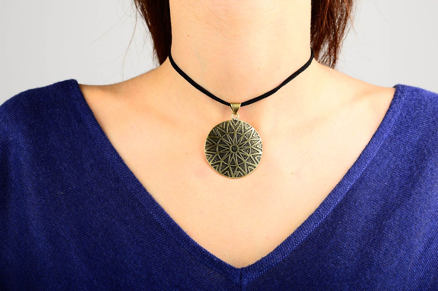 Handmade pendant unusual accessory for girls gift ideas brass pendant photo 2