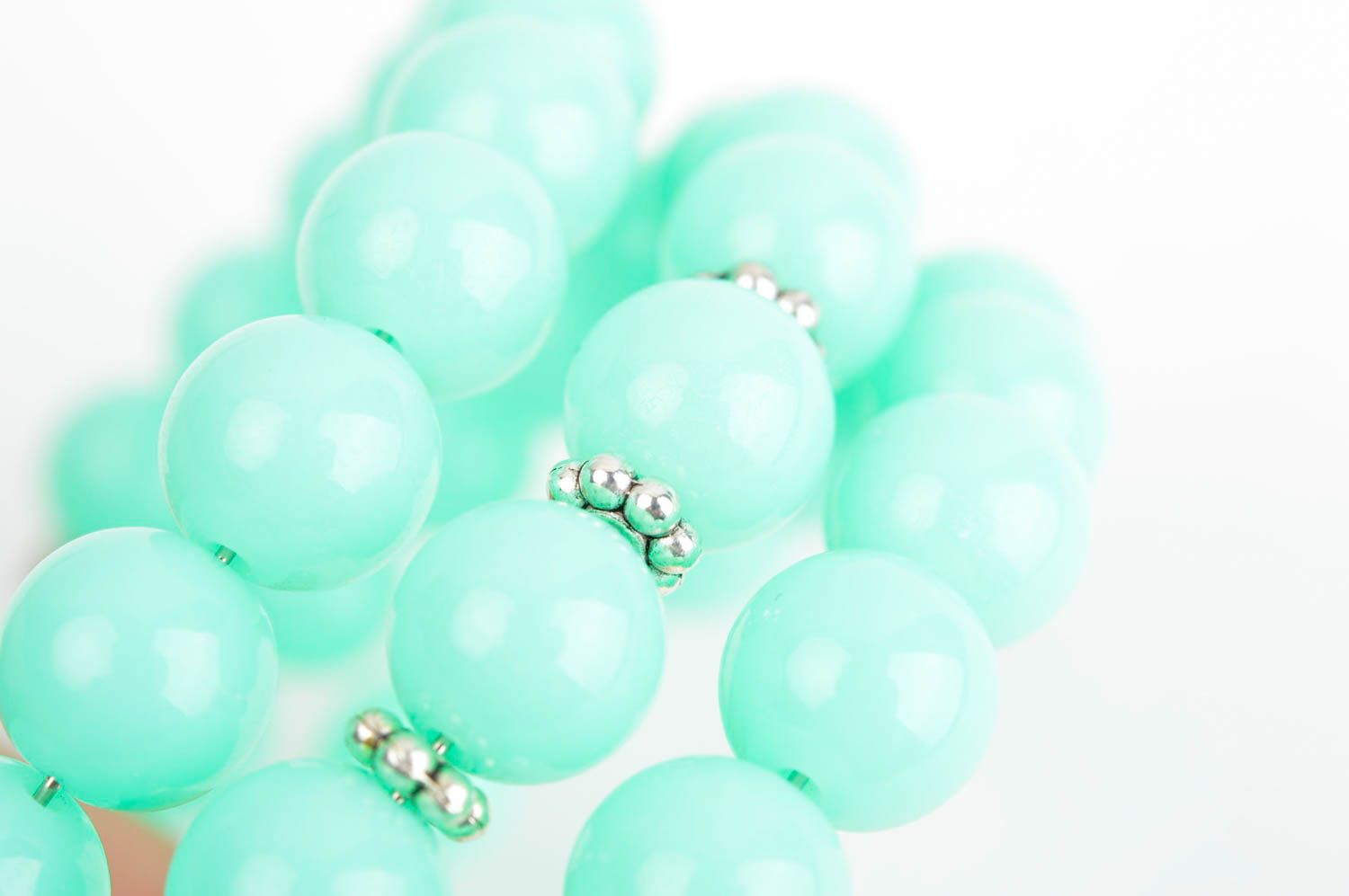 Bracelet perles acryliques Bijou fait main Accessoire femme menthe design photo 5