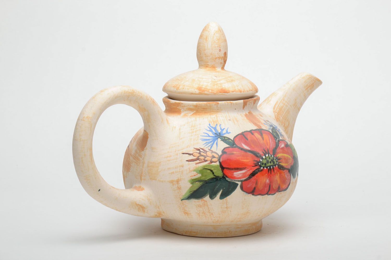 Handmade ceramic teapot with painting photo 3