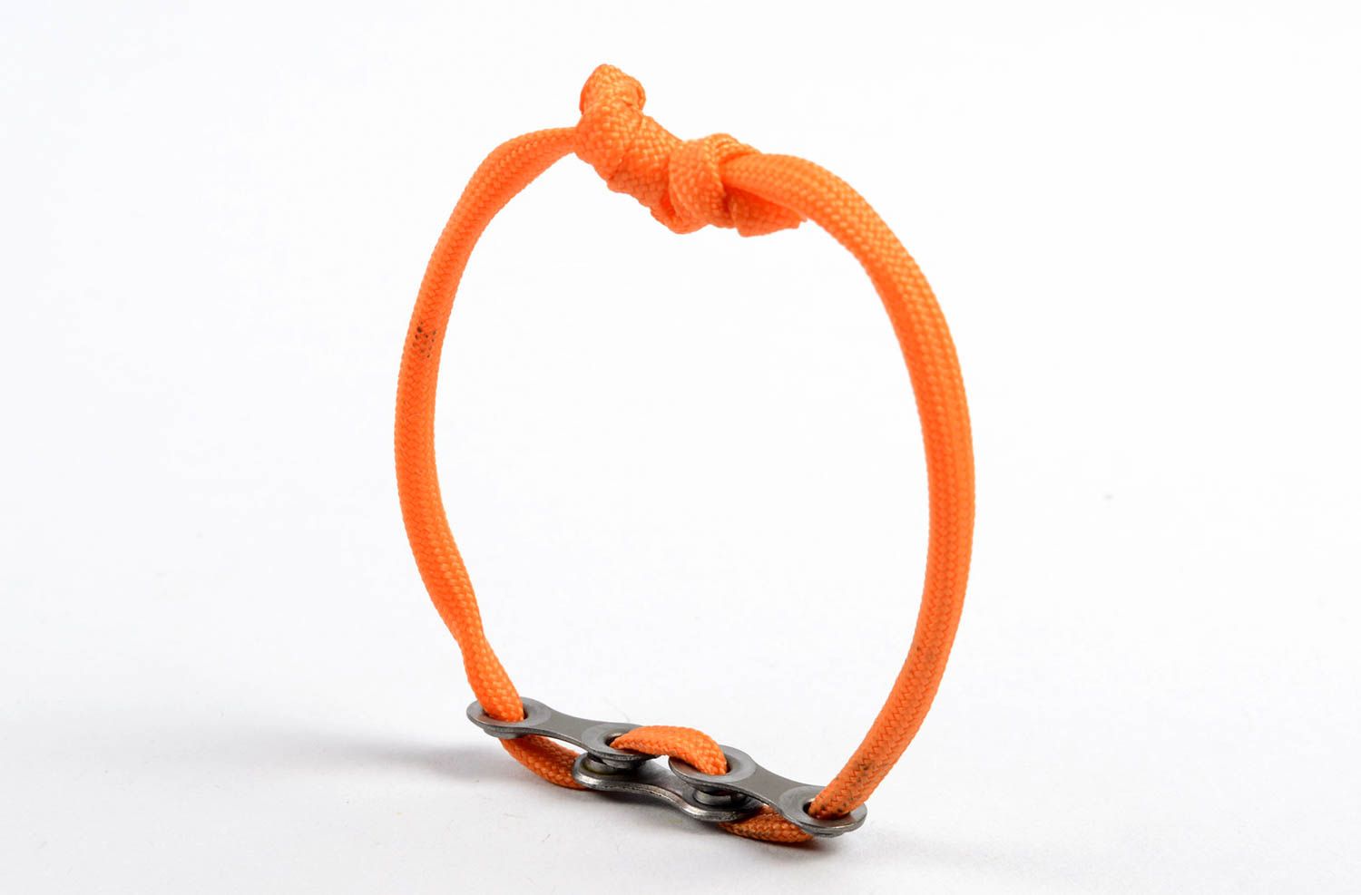 Bracelet paracorde Bijou fait orange fin textile Accessoire femme homme photo 3
