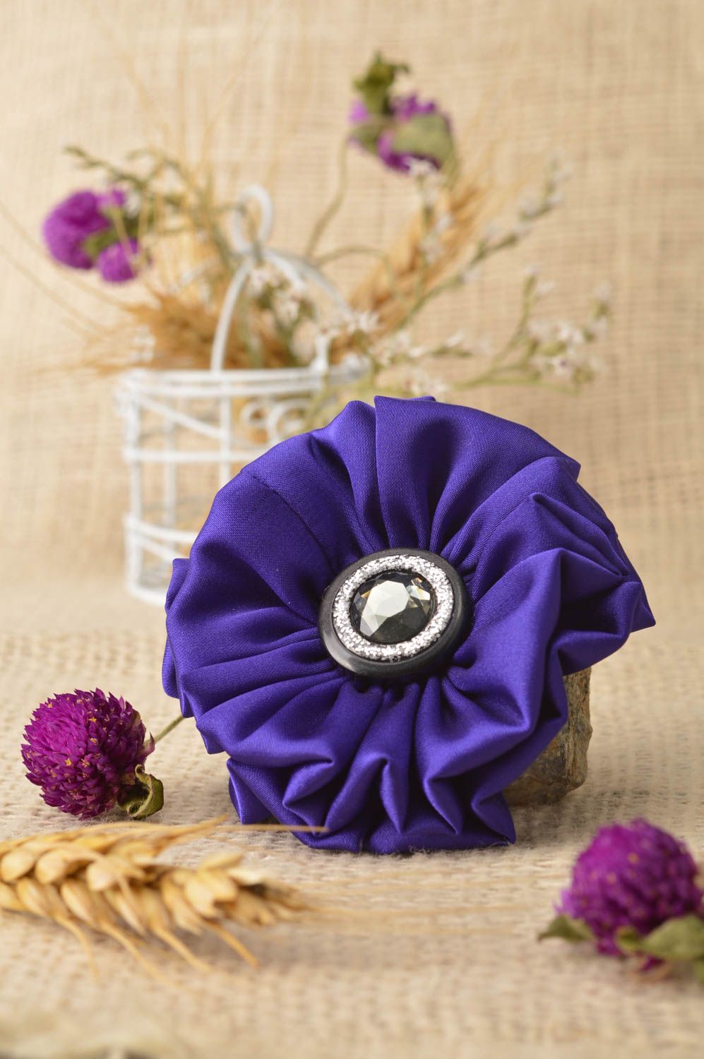 Handmade scrunchy designer scrunchy unusual gift flower accessory gift for girls photo 1