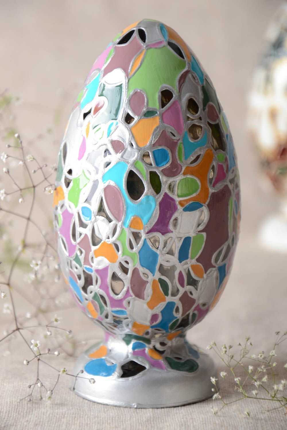 Handmade glass figurine decorative eggs easter egg designs stained glass decor photo 1