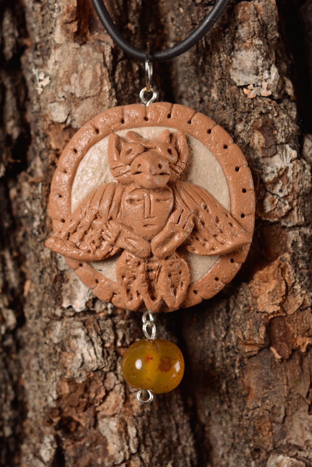 Handmade pendant designer pendant clay pendant unusual jewelry gift ideas photo 1
