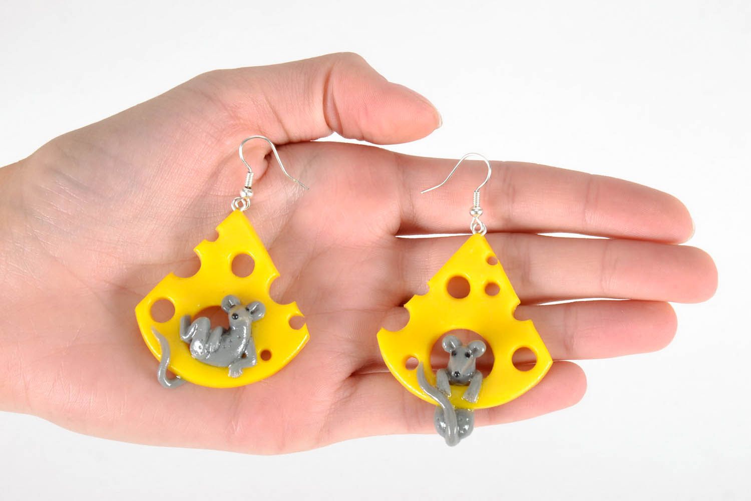 Earrings Satisfied Mouse and Cheese photo 4