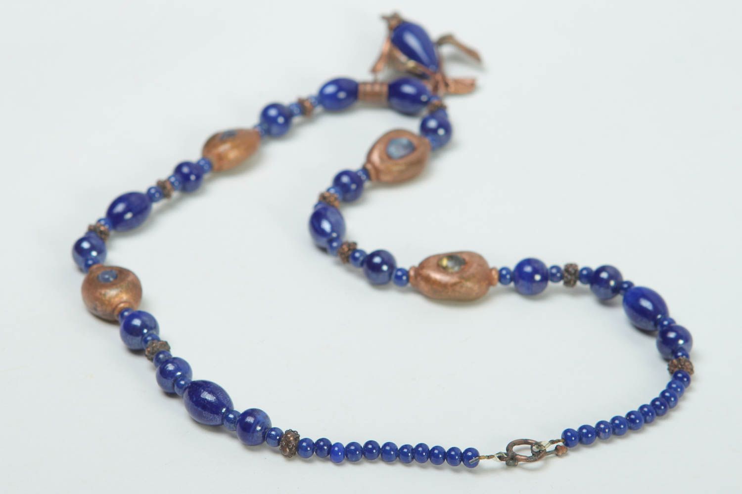Collier bleu Bijou fait main en perles fantaisie indiennes Cadeau pour femme photo 4