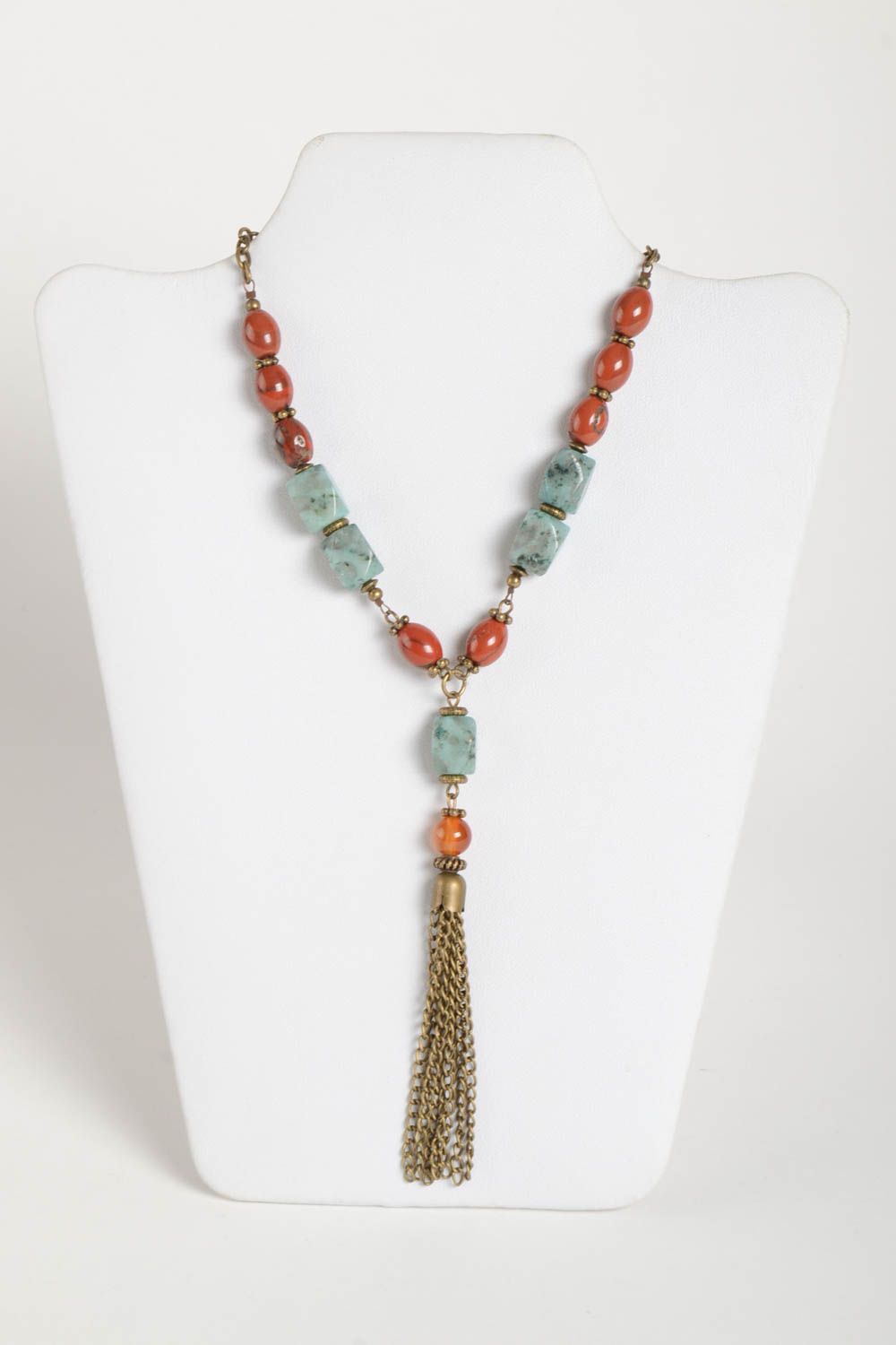 Handmade Damen Collier Modeschmuck Halskette Accessoire für Frauen bunt schön foto 2