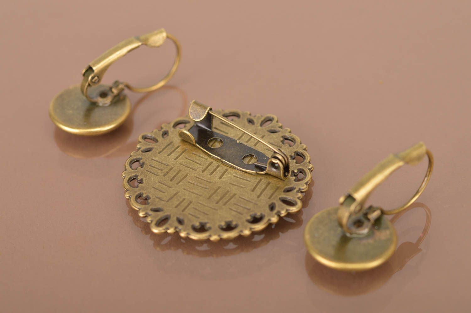 Handmade jewelry set brooch jewelry designer earrings vintage jewelry photo 5