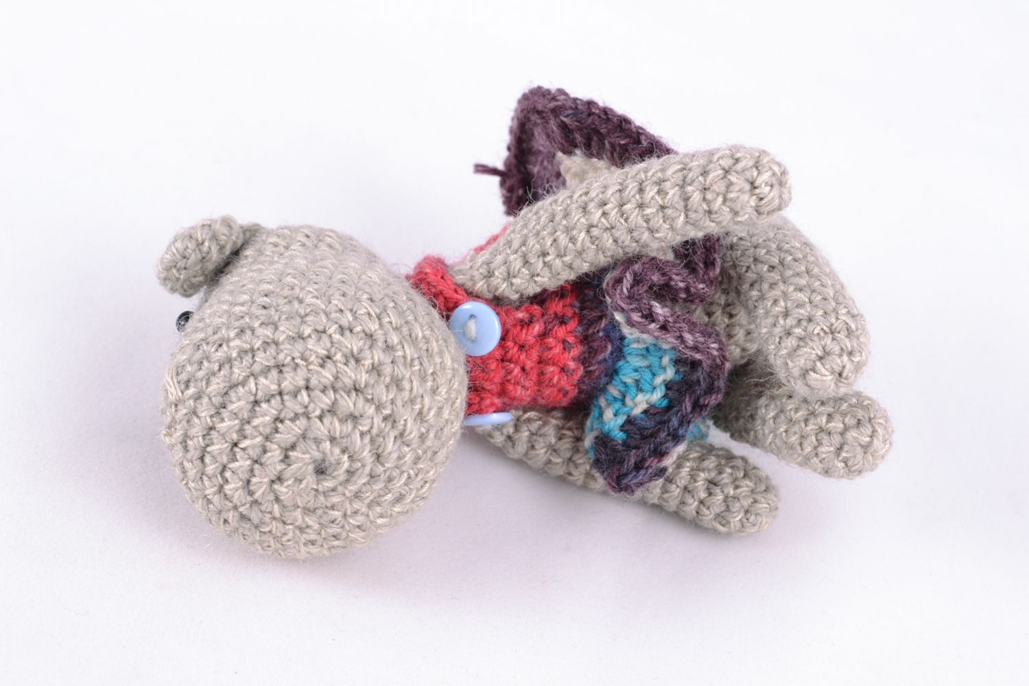 Jouet mou tricoté au crochet animal triste fait main petit cadeau pour enfant photo 4
