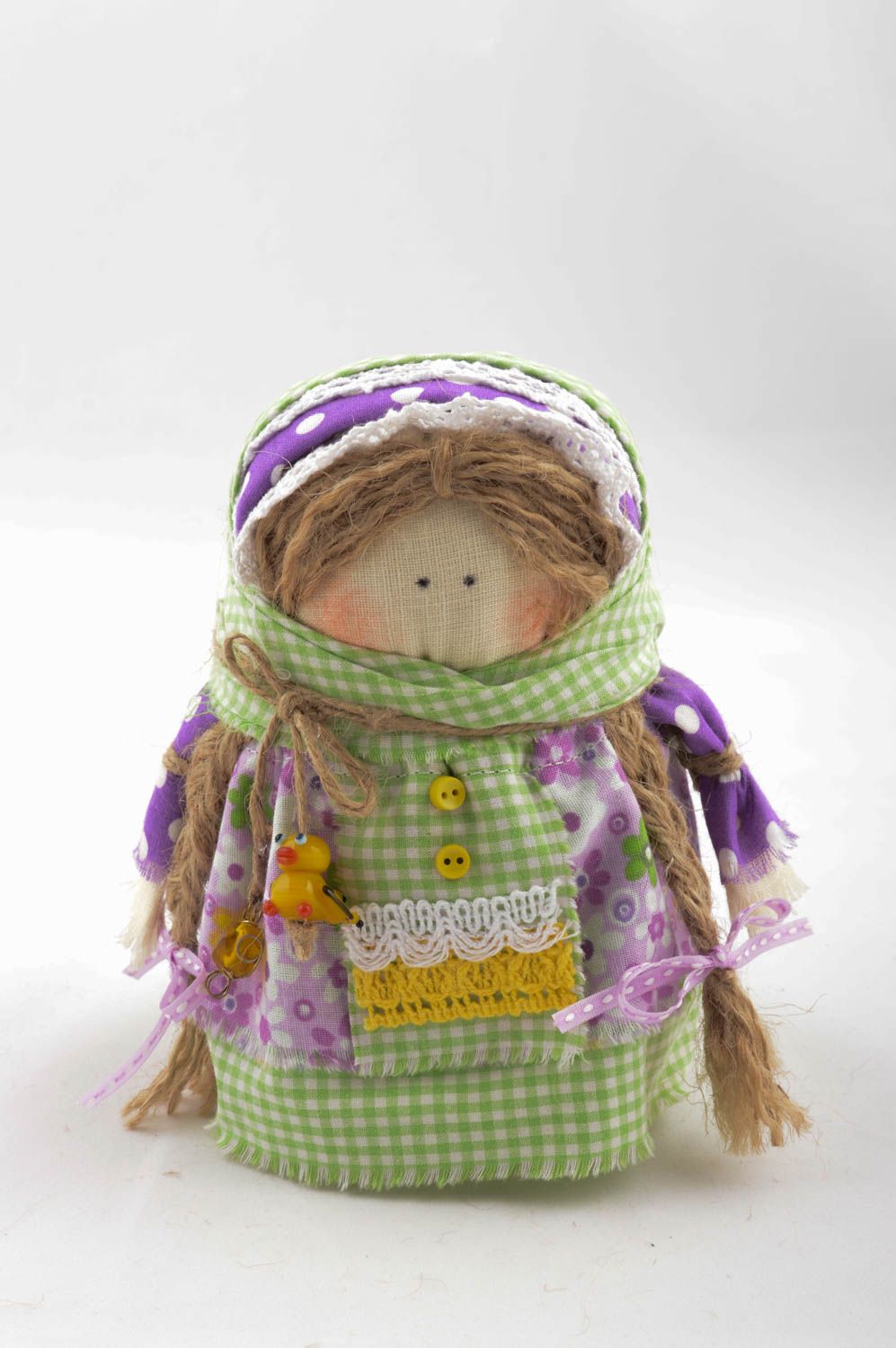 Handmade soft doll textile doll protective amulet for decorative use only photo 2
