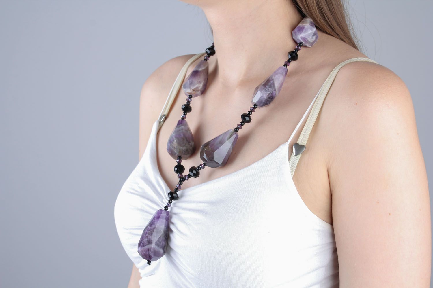 Massive necklace with amethyst photo 4