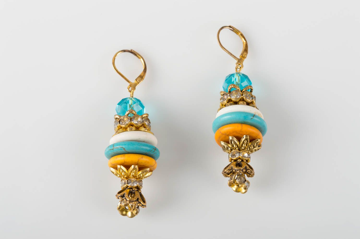 Handmade unusual female earrings stylish crystal accessories cute earrings photo 2