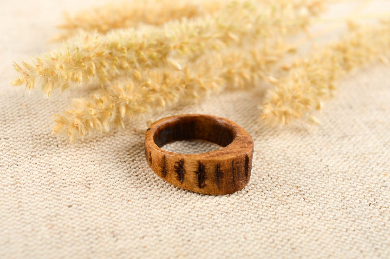 Unusual handmade wooden ring fashion accessories wood craft gifts for her photo 1