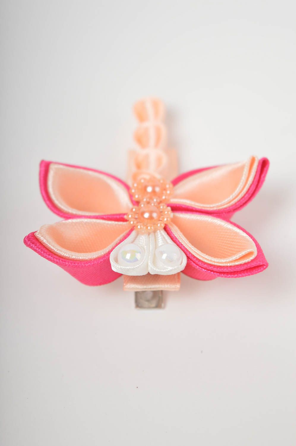 Libelle Haarspange handmade Mädchen Haarschmuck Mode Accessoire Haar Spange rosa foto 3