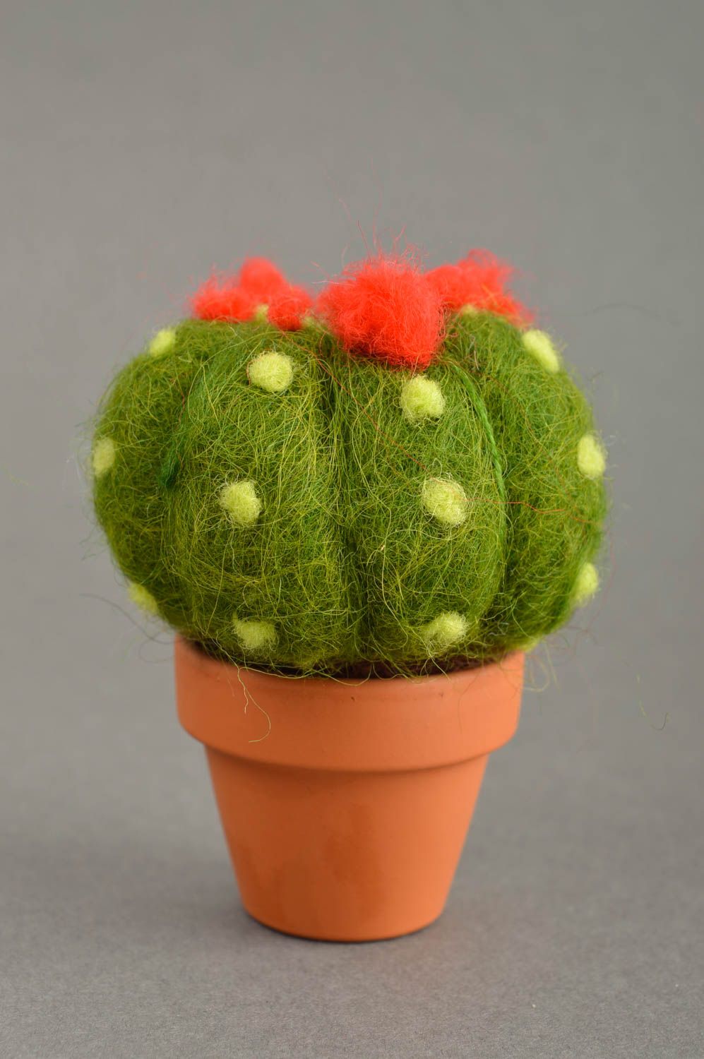 Fleur artificielle faite main Cactus en laine feutrée Déco maison originale photo 2