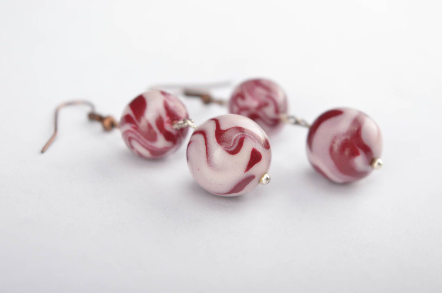 Unusual handmade earrings plastic bead earrings beautiful jewellery gift ideas photo 3