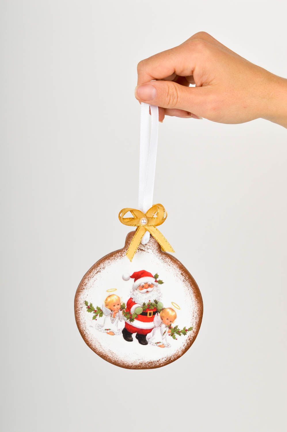 Handmade Christmas ball with decoupage home decor ideas decorative use only photo 3