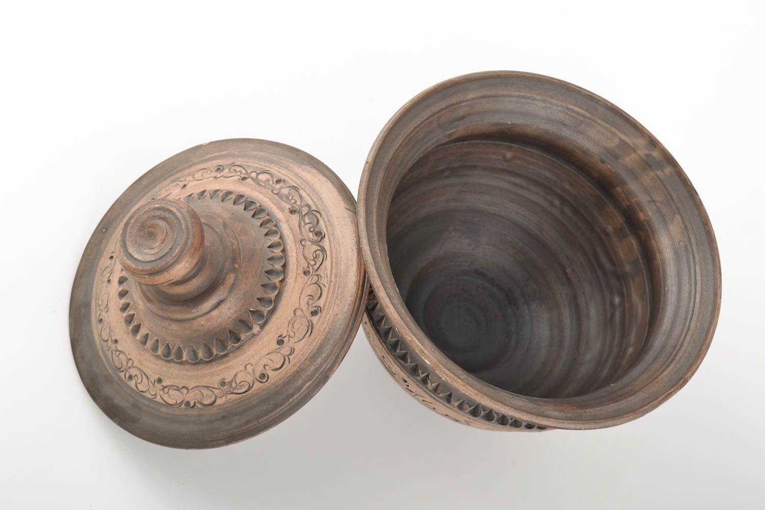 Pote de arcilla artesanal bonito original grande vajilla ecológica cerámica 1 l foto 4
