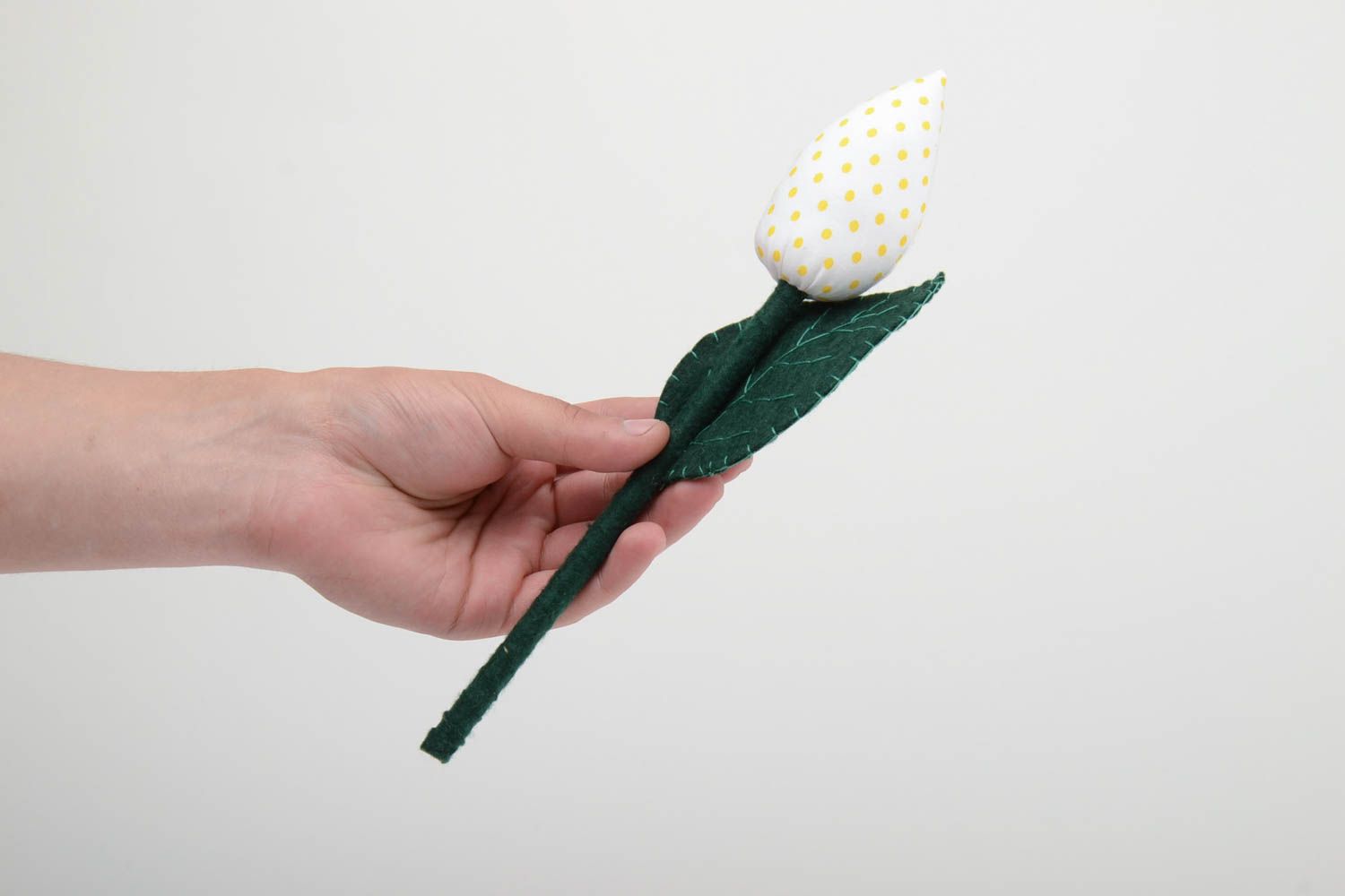 Soft artificial flower tulip for interior decor handmade soft pendant toy photo 5