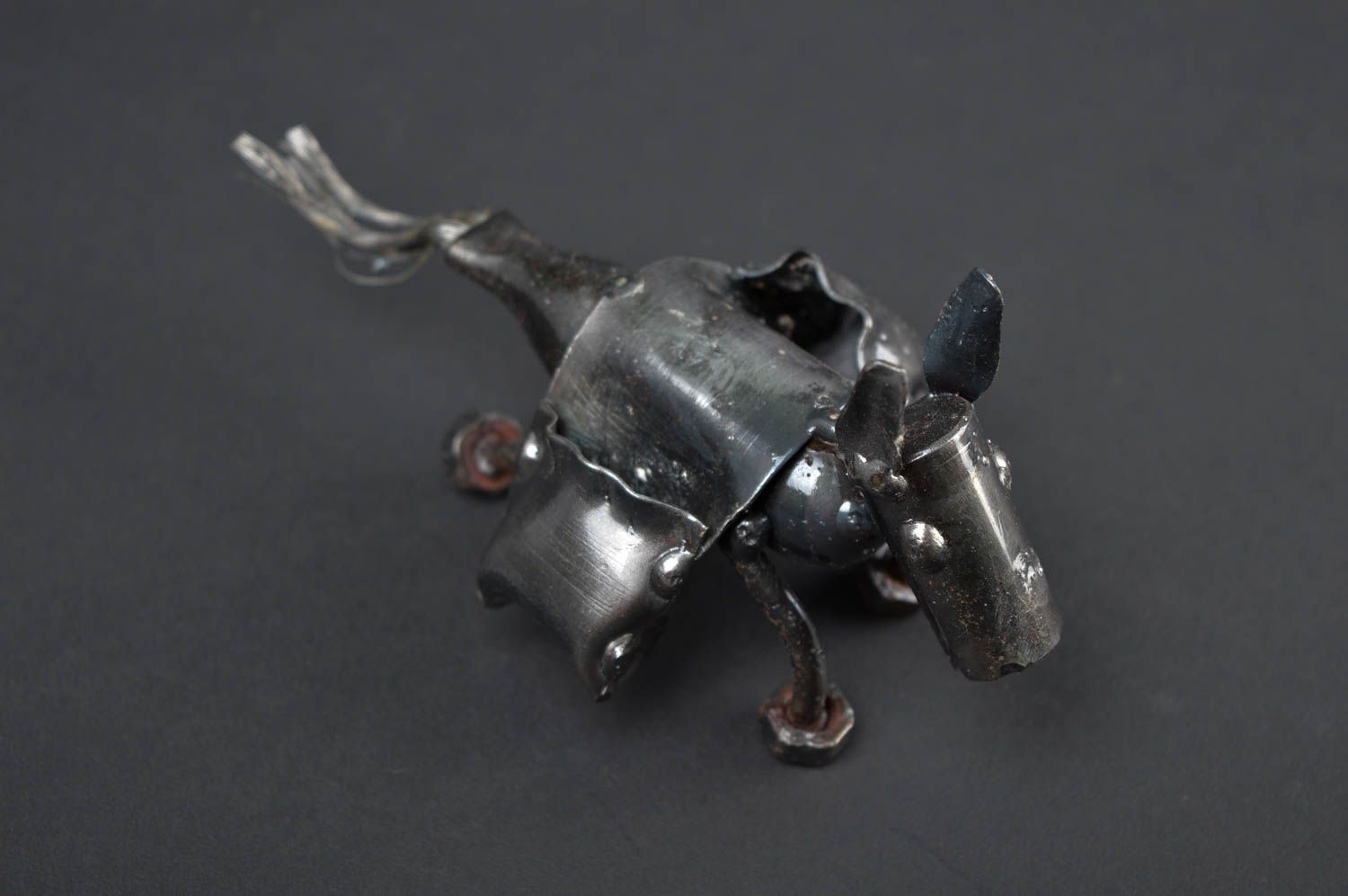 Декор для дома хэнд мэйд фигурка из металла животного необычный подарок Ослик фото 1