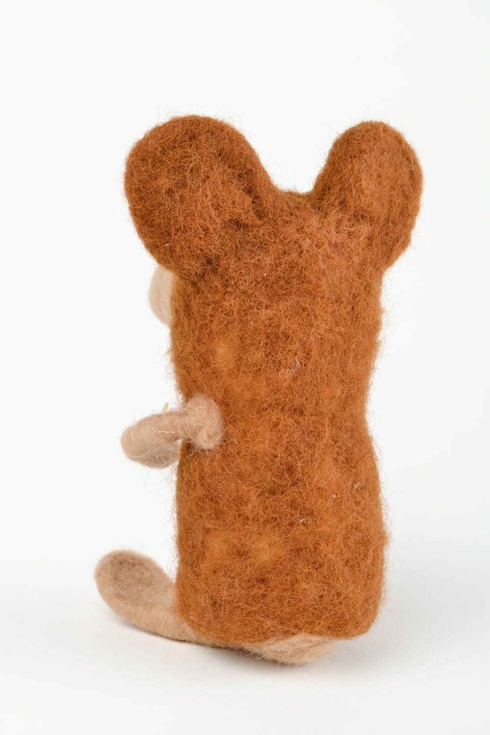 Jouet en laine feutrée Peluche faite main animal marron Cadeau pour enfant photo 5