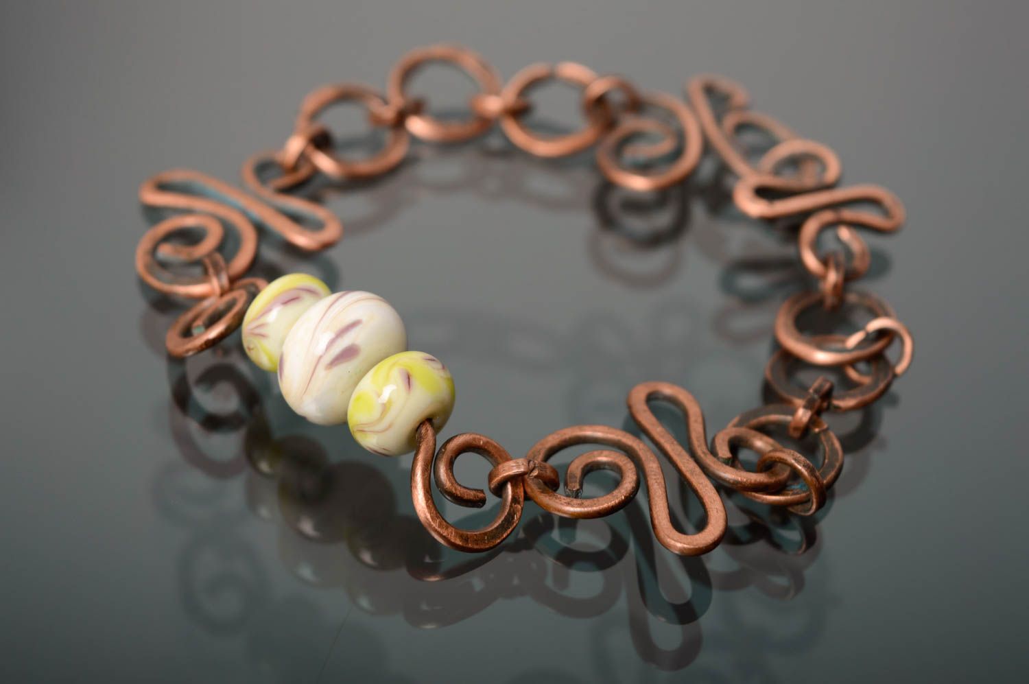 Wire wrap copper bracelet April photo 1