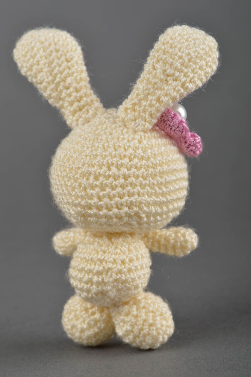 Jouet tricoté fait main Peluche lapin fleur au crochet Cadeau enfant original photo 5