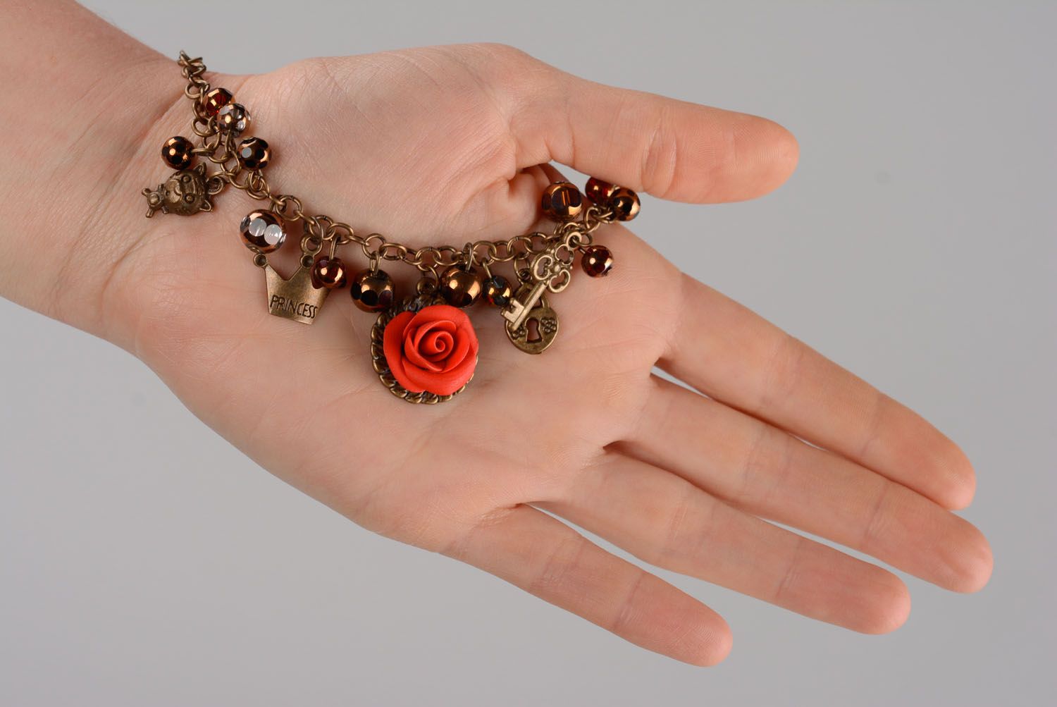 Brazalete-pulsera hecho a mano Rosa foto 5