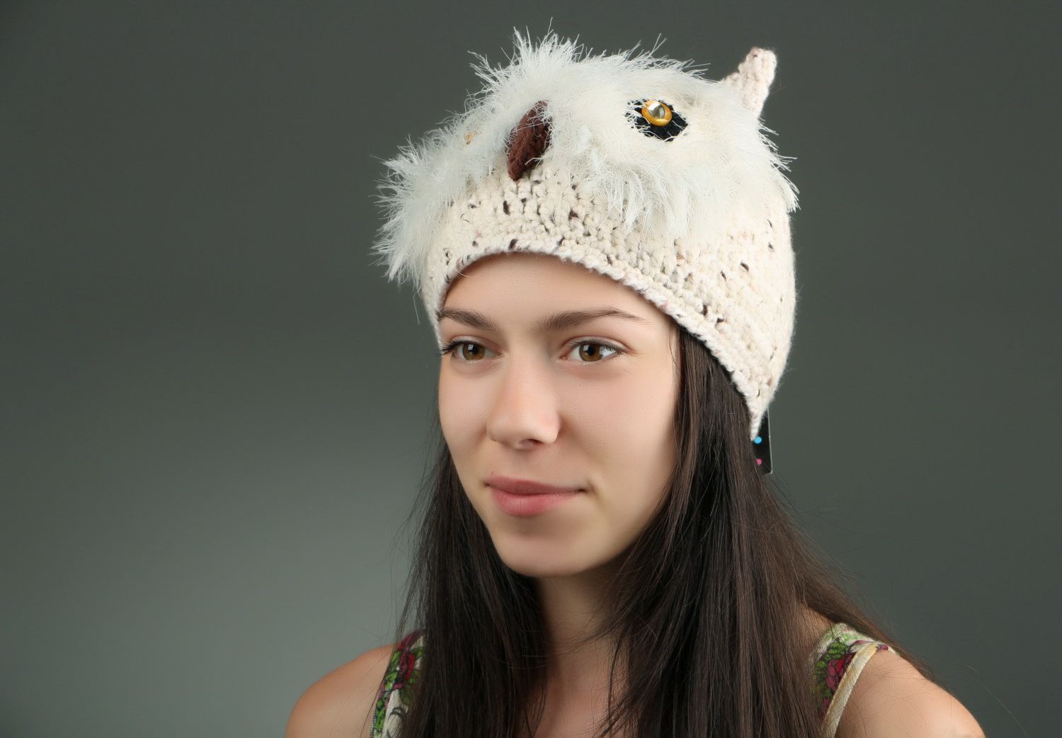Knitted hat Owl photo 5