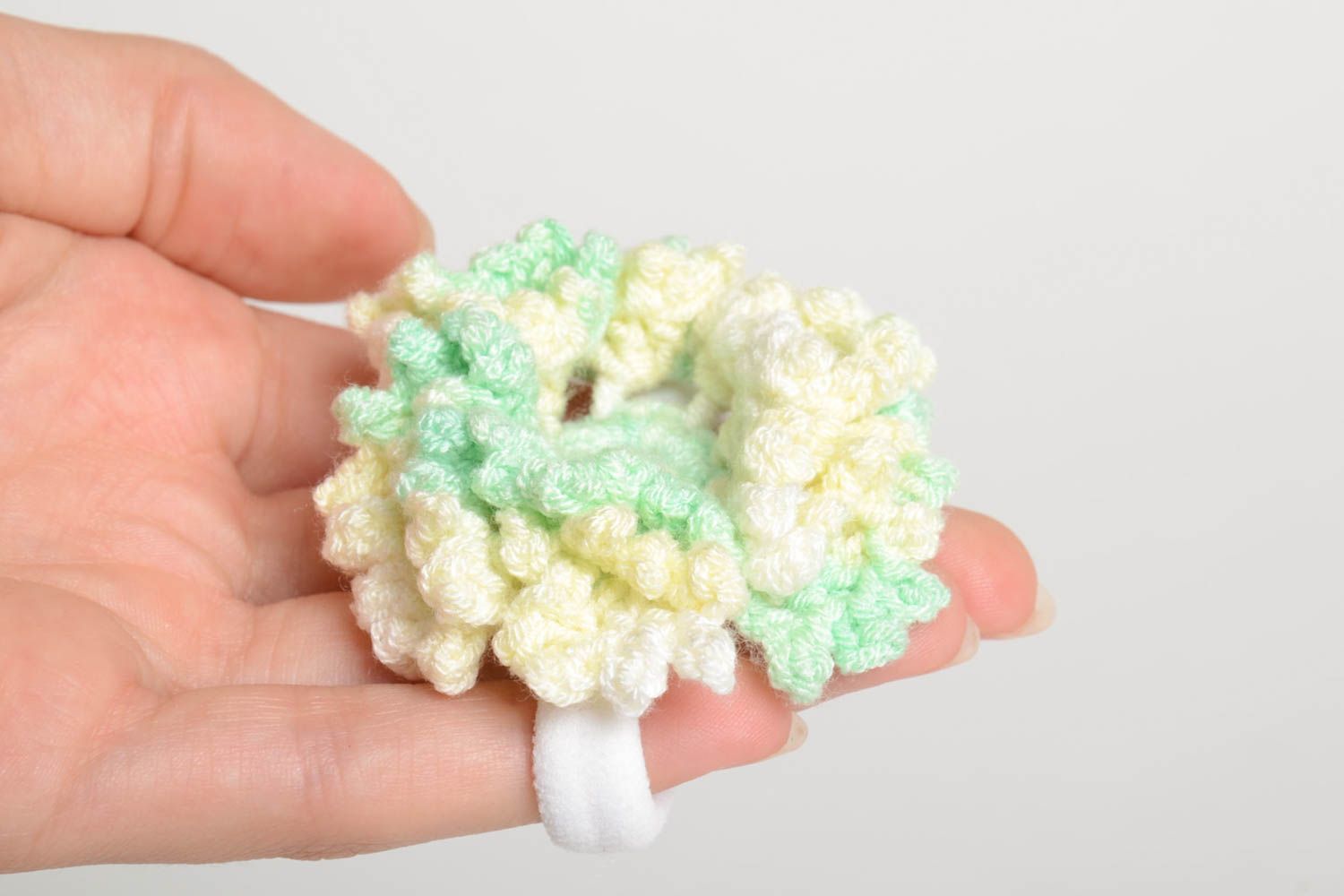 Stylish handmade crochet scrunchy hair tie hair accessories for girls gift ideas photo 5