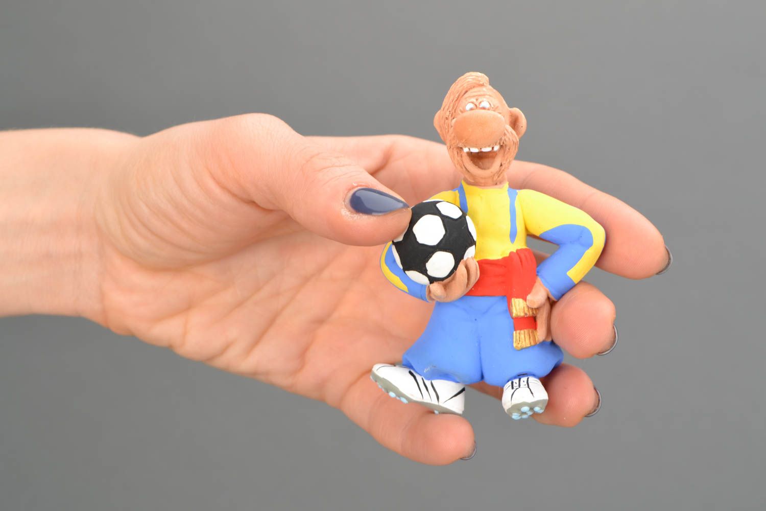 Ceramic fridge magnet Football Player photo 2