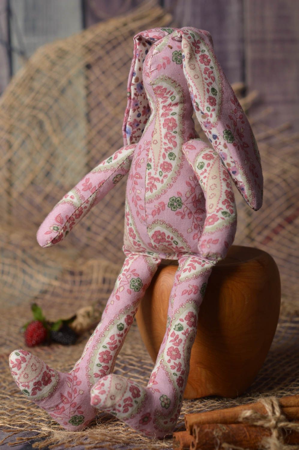 Juguete artesanal de tela natural muñeco de peluche para niño regalo original foto 1
