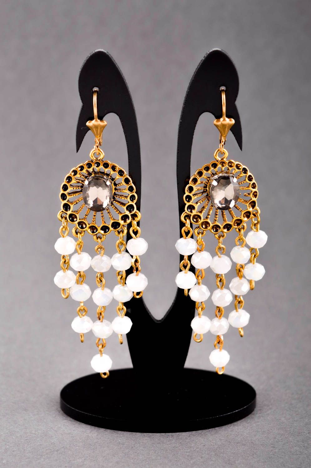 Handmade Kristall Ohrringe ausgefallener Ohrschmuck Accessoires für Frauen foto 1