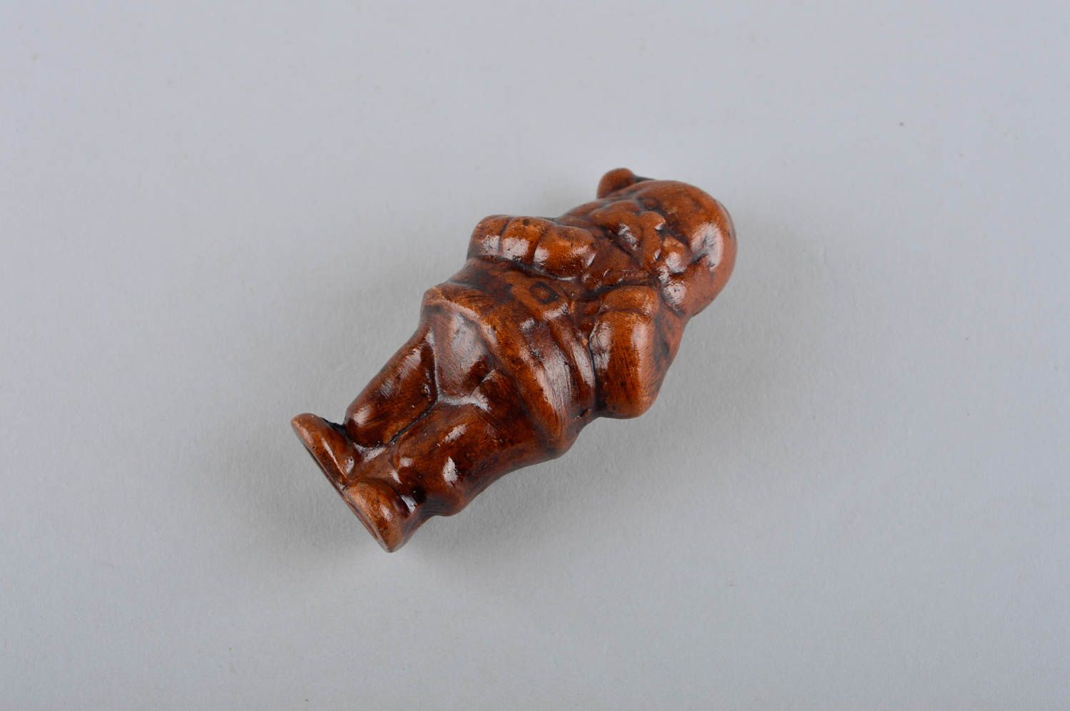 Keramik Deko handmade Figur aus Ton für Wohnzimmer Dekoraton klein Zwerg foto 5