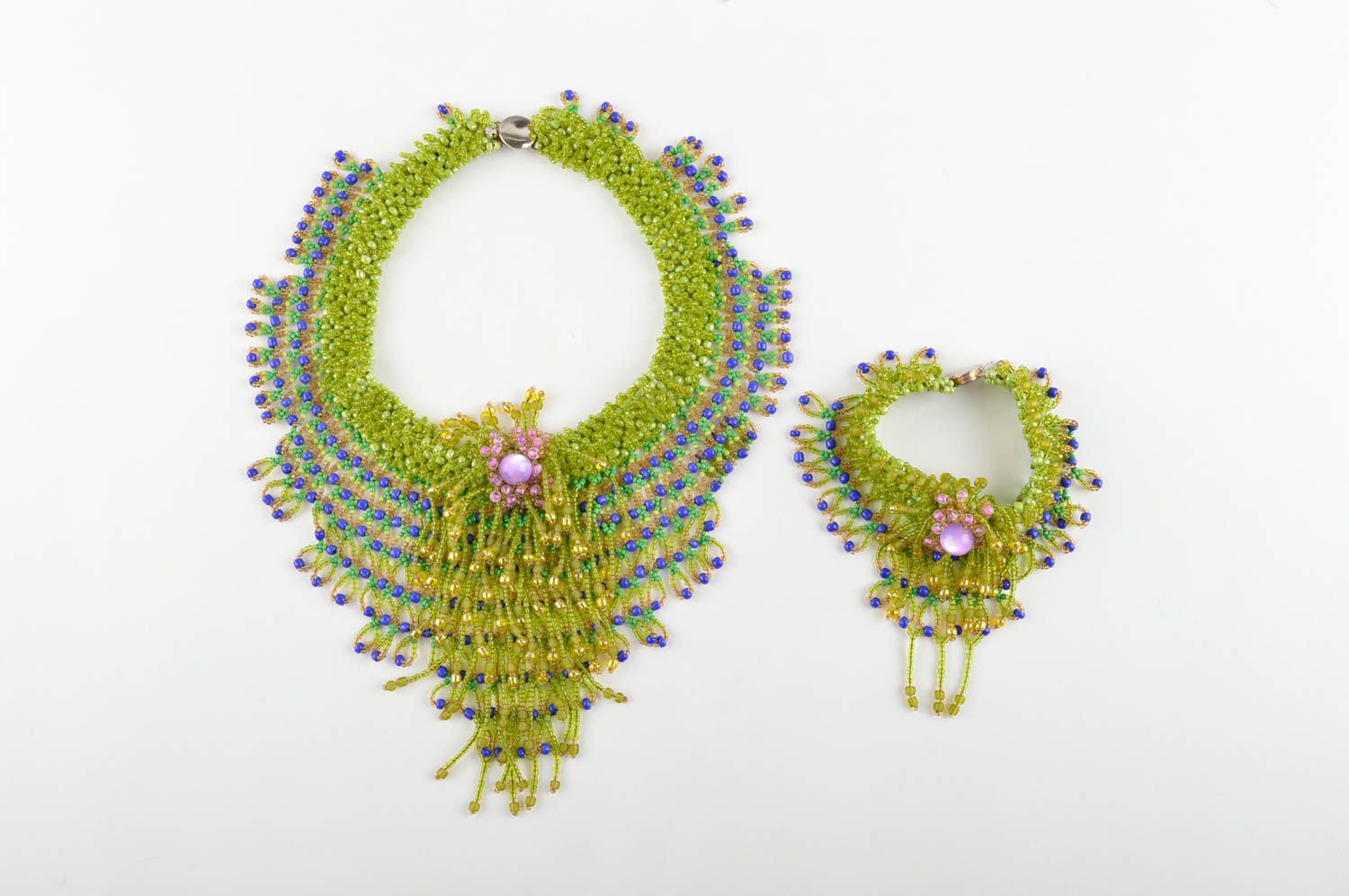 Conjunto de joyas collar y pulsera hechos a mano regalo original para mujer foto 4