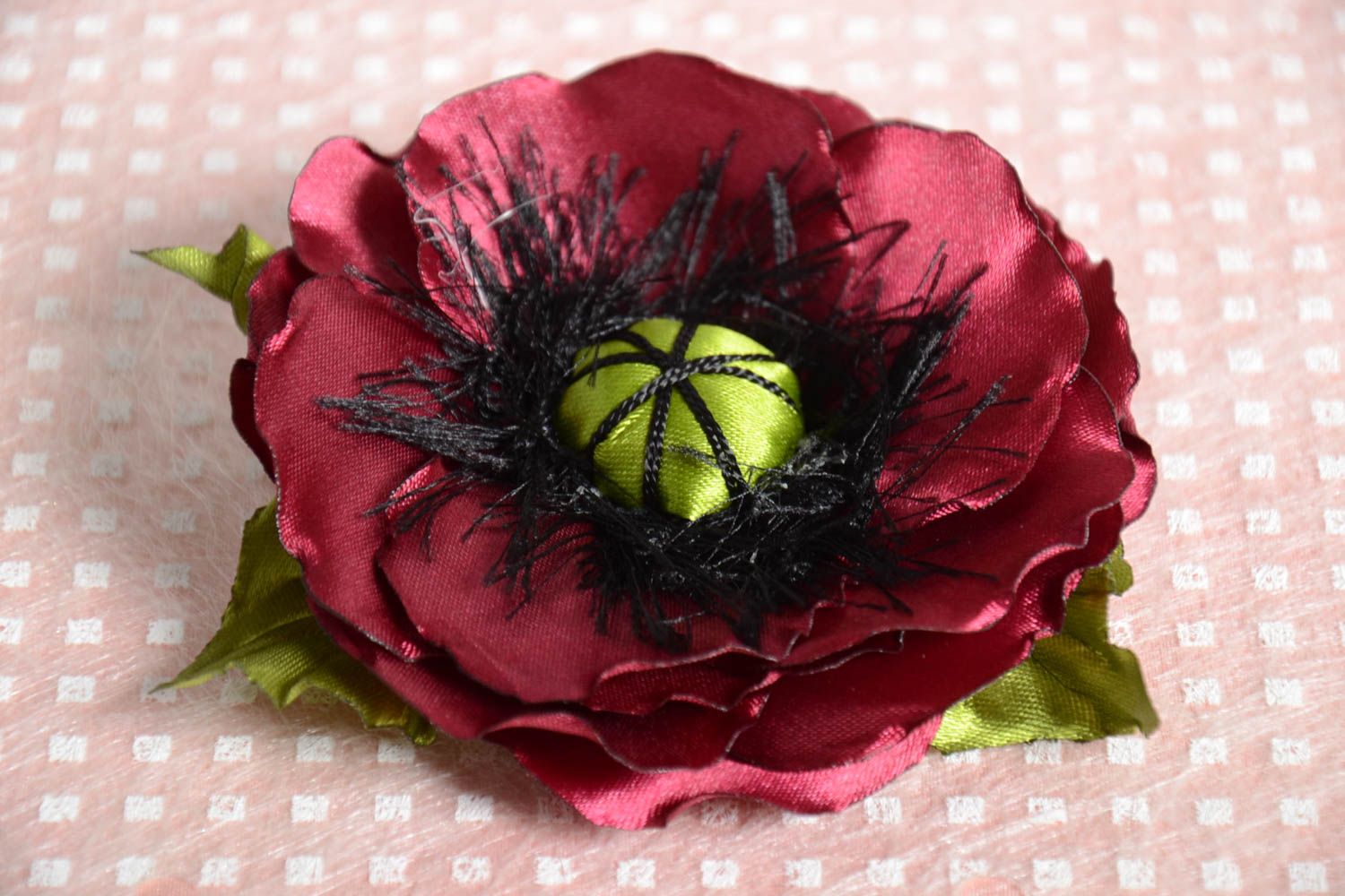 Handmade Haarspange Blume Accessoire für Haare Damen Modeschmuck aus Stoff foto 1