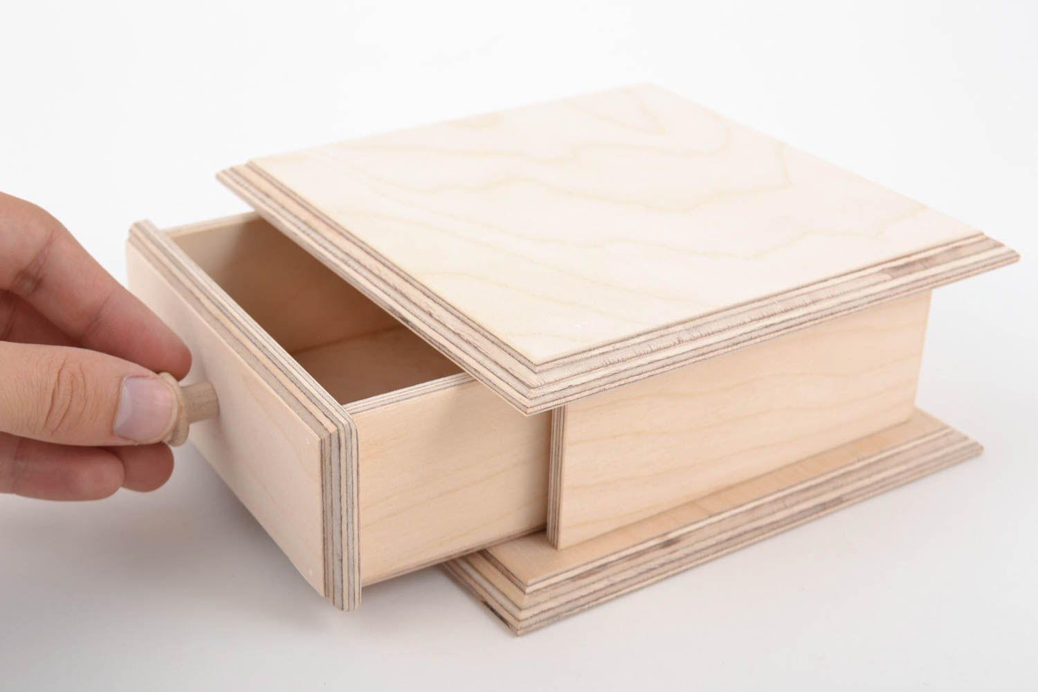 Quadratische originelle Holz Schatulle zum Bemalen oder Decoupage handmade  foto 5
