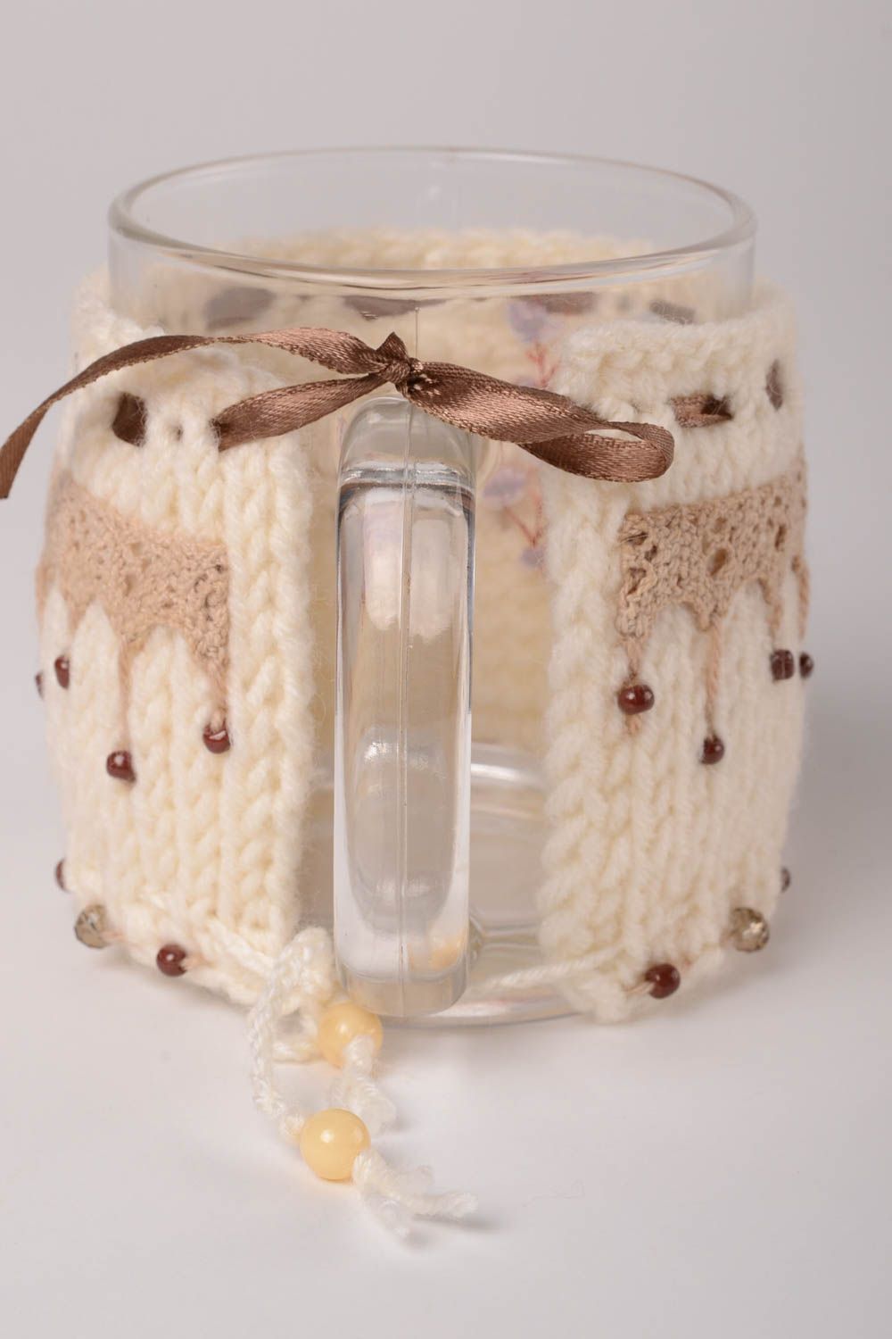 Funda tejida a crochet bonita para taza original artesanal regalo para mujer foto 5