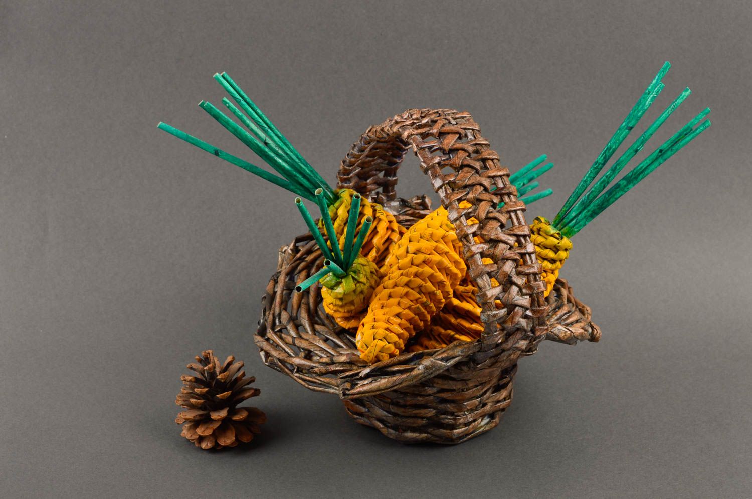 Handmade decorative basket paper basket home idea decorative use only photo 1