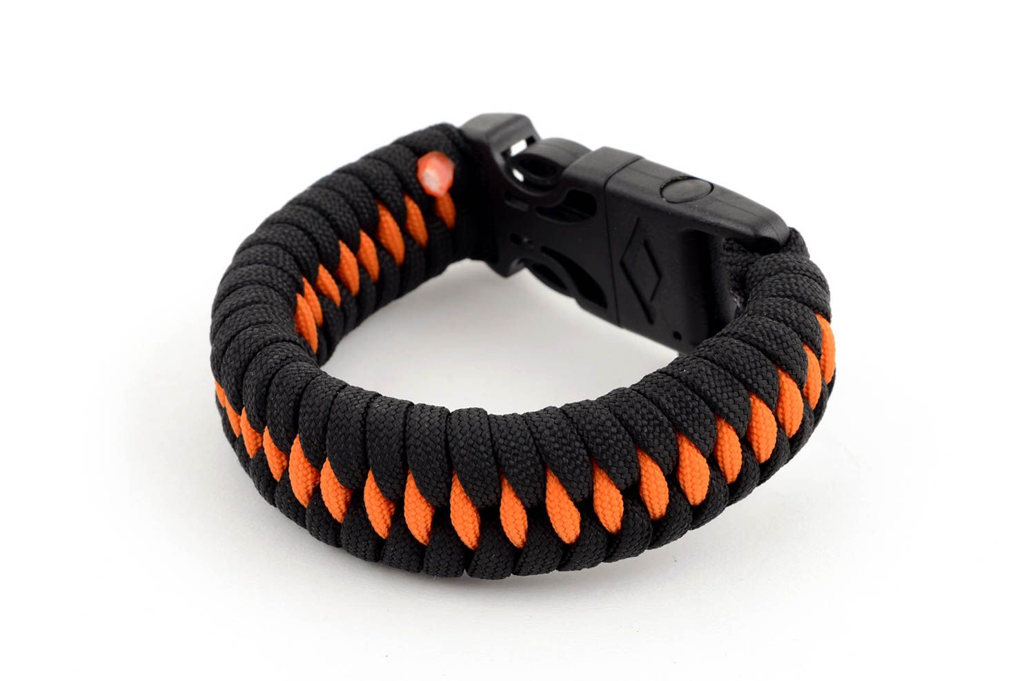 Handmade Paracord Armband schwarz orange Accessoire für Männer Survival Armband foto 1