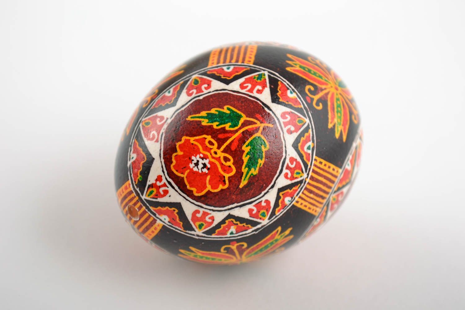 Easter chicken egg painted with acrylics handmade present pysanka photo 4