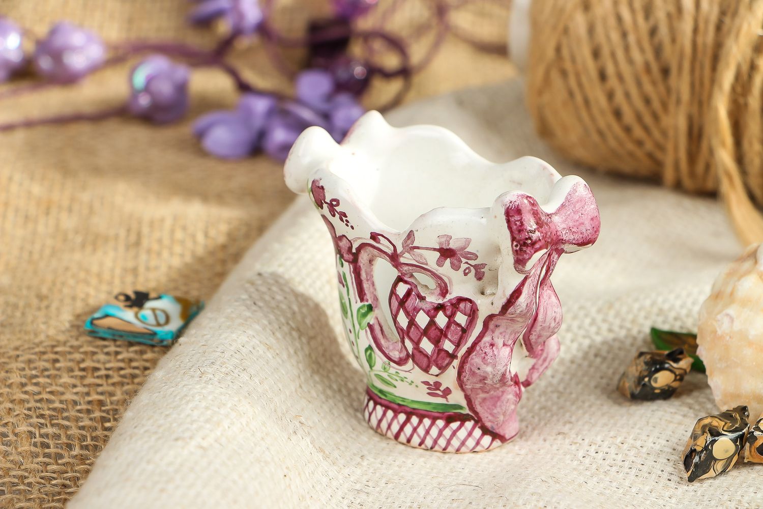 Petit vase en céramique décoratif fait main photo 5