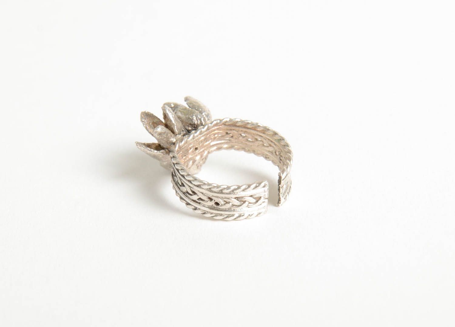 Handmade Schmuck Ring aus Silber Damen Modeschmuck Accessoire für Frauen Blumen foto 4