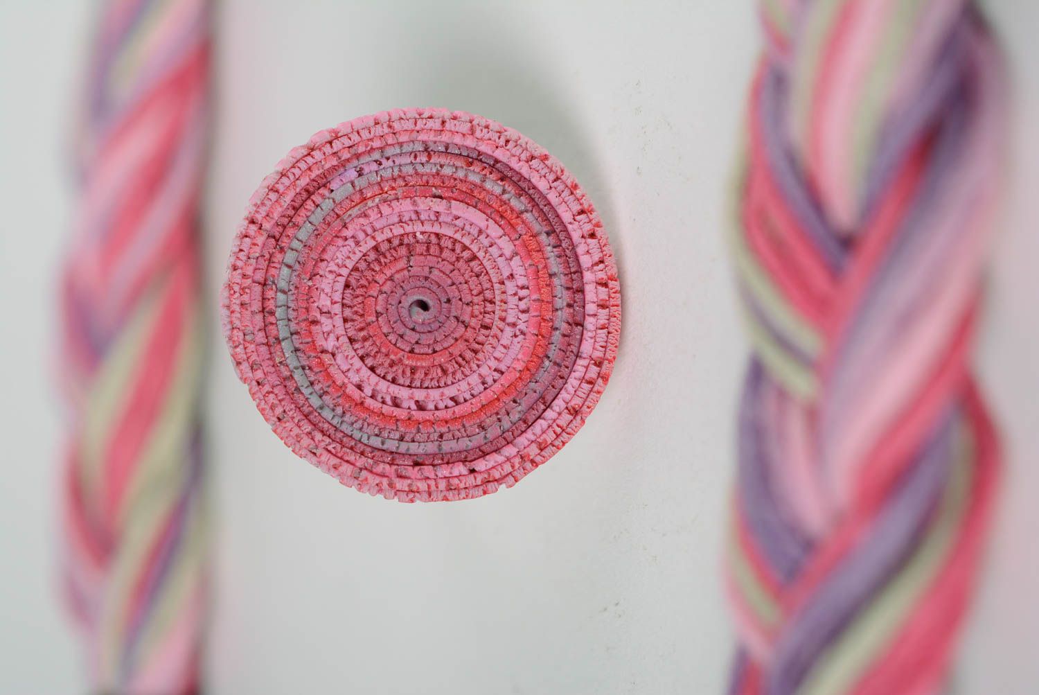 Handmade Schmuckset aus Polymer Ton 2 Stück Ring und Collier in Rosa  foto 4
