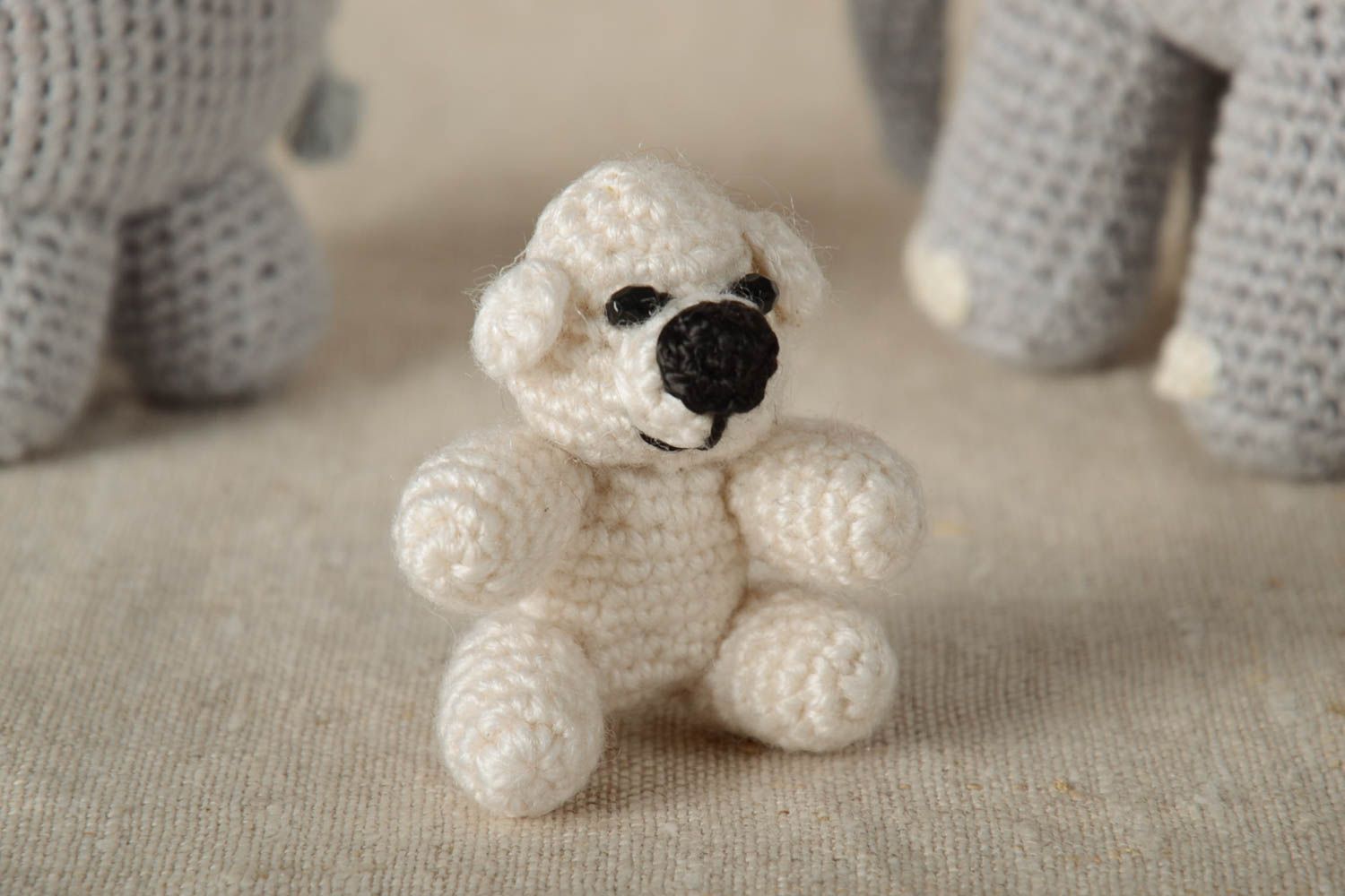 Handmade crocheted soft toy textile toy bear unusual toy for kids cute toy photo 1