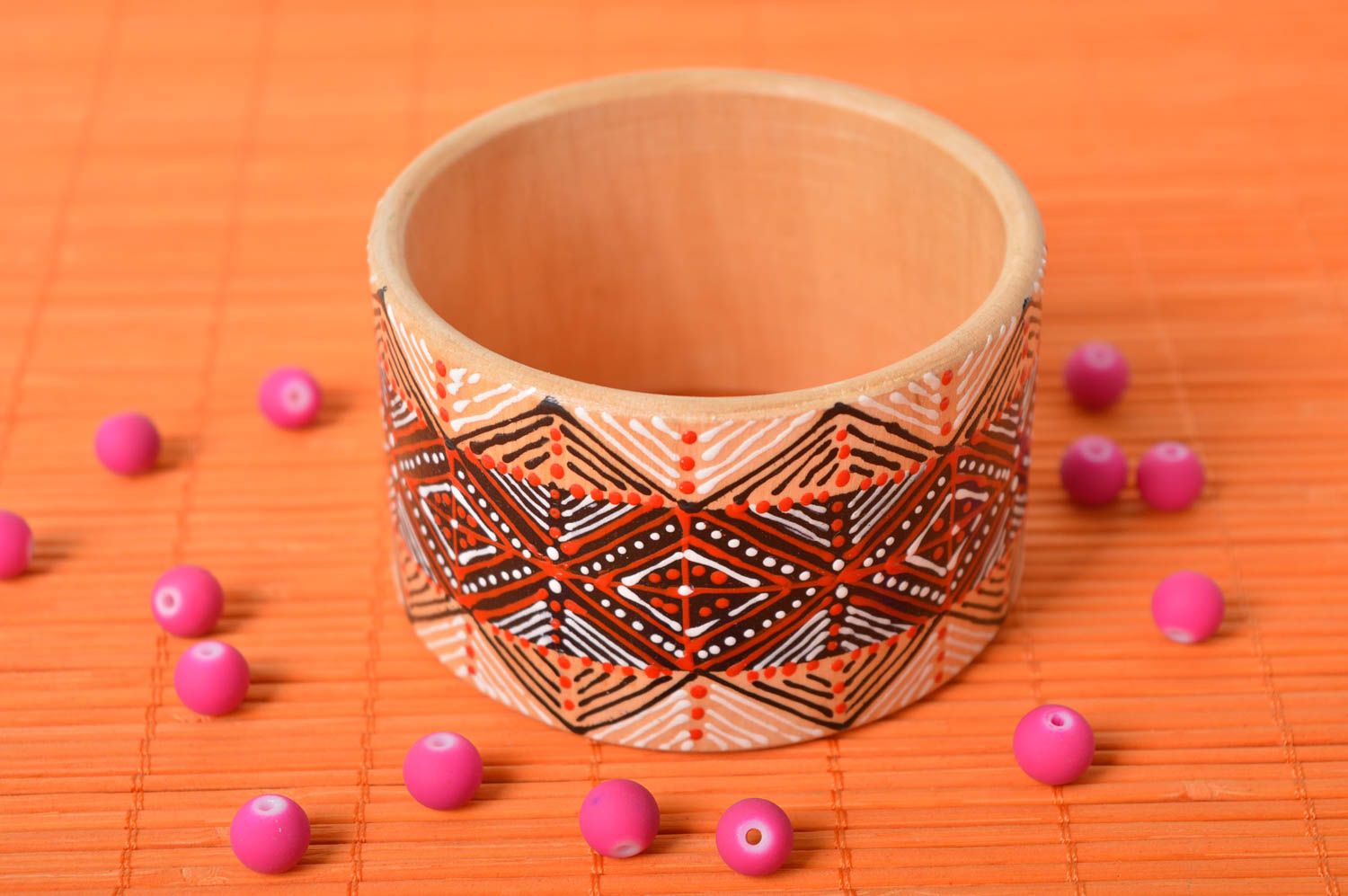 Handmade bracelet in ethnic style designer wooden bracelet cute wrist jewelry photo 2