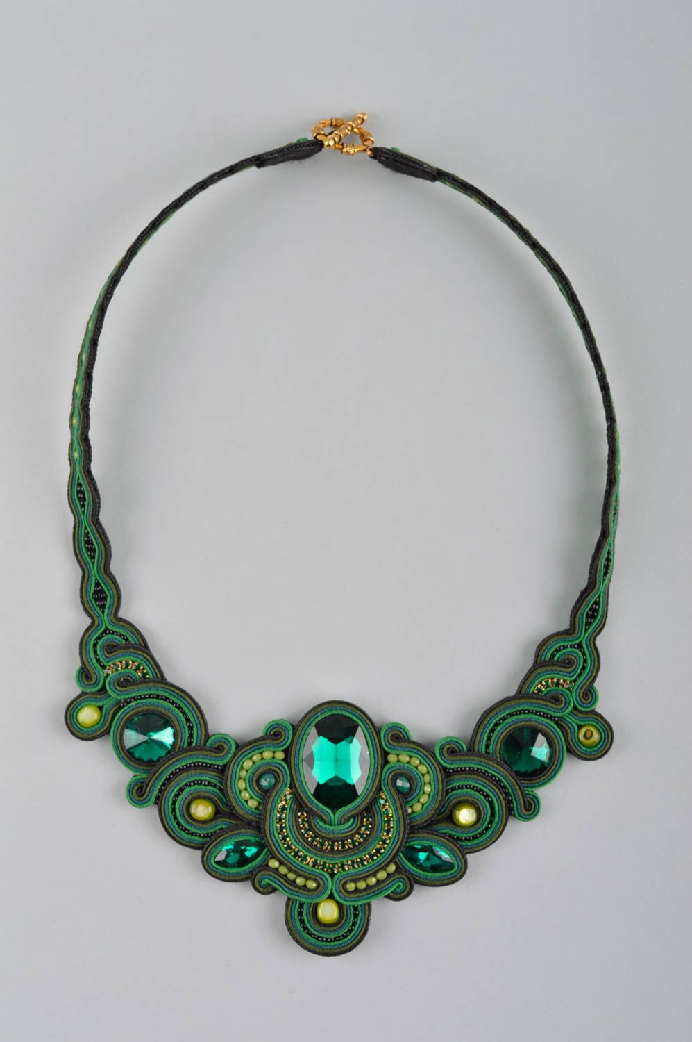 Beautiful handmade soutache jewelry beaded necklace beaded earrings cool jewelry photo 3