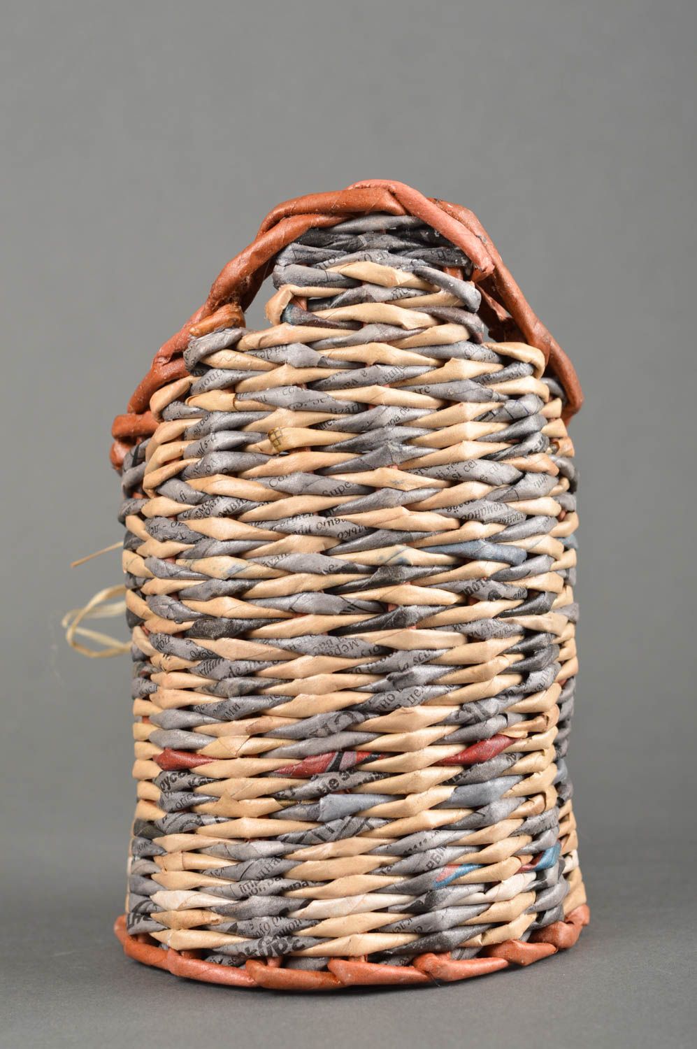 Handmade basket unusual holder for bottles gift ideas decorative use only photo 5
